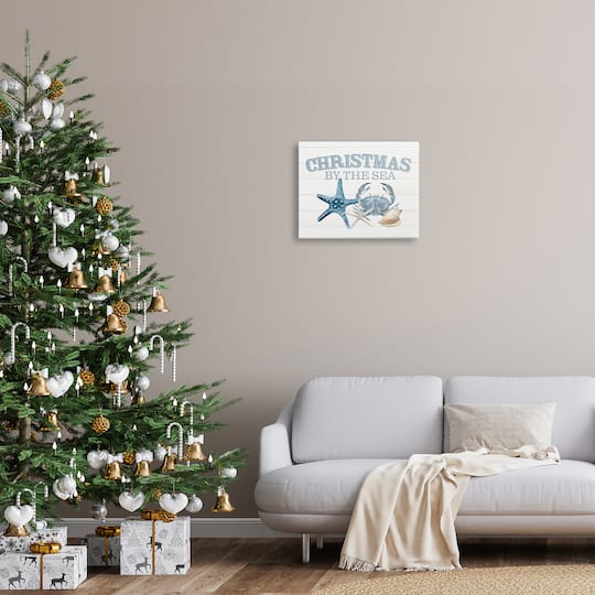 Stupell Industries Christmas By The Sea Nautical Canvas Wall Art